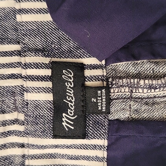 Madewell Indigo Stripe‎ Paperbag Pants Womens 2 - Picture 3 of 4